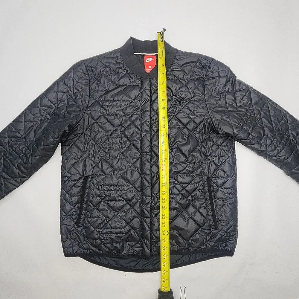 Nike Jacket Primaloft Quilted Black Snap Women Sz Large Lightweight Polyester